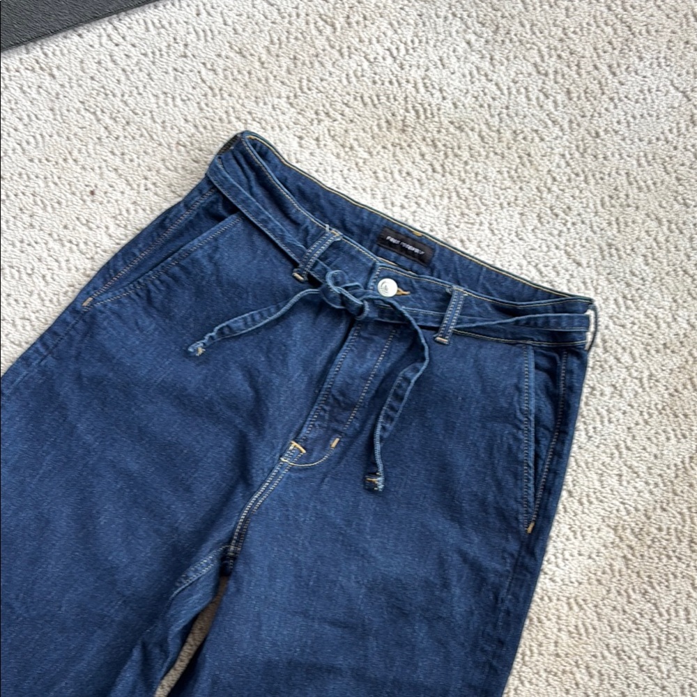 Blue High Rise Wide Leg Jeans - Picture 3 of 4